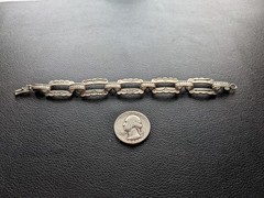 Vintage Southwestern Etched Sterling Silver Bracelet 6 1/2″ x 5/8” 17g – Rustic