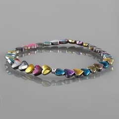 Natural Multi Hematite Stone Bracelet Stretchable Bracelet Heart Shape Stone