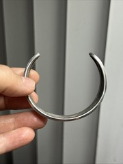 54. Vintage BOMA 925 Sterling Concave 21mm wide Cuff Bracelet 20.9g, 6 3/8″