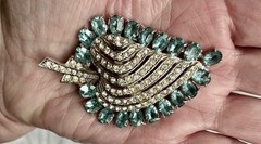 Vintage Joseph Wiesner N.Y. brooch/earrings set, aqua blue REDUCED PRICE
