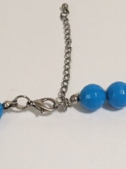 Blue Graduating Bead Faceted Acrylic Necklace. Retro Style. MCM Inspired. 28 In.