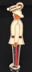 9K Gold BAHAMAS POLICEMAN Charm Pendant Enamel Soldier Nassau Bermuda Vintage