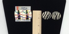 Vtg Retro 80’s Colorful Abstract & Zebra Print Earring Set, Pierced Post 💥