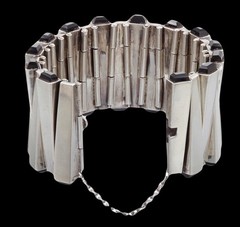 Antonio Pineda Sterling Silver Matchstick Bracelet Taxco Mexico ZZ514 195g RARE