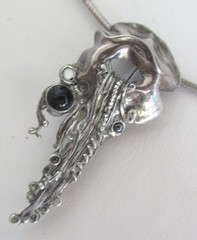 2.44 INCHES STUDIO STERLING BRUTALIST BROOCH w STONES