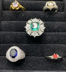 ✨Lot Of 5 Vintage To Now Beautiful Gemstone Estate Rings, All Size 7✨