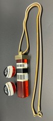 Designer Vintage! 1970s Lanvin Paris Mod Lucite Necklace &clip back earrings set