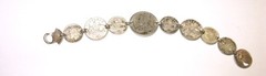 Vintage Sterling Silver 1916-1940s Australian Coin Bracelet, 10 Coins