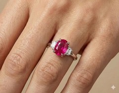 Vintage Platinum Engagement Ring 2.30ct. Natural Burma Oval Ruby AGL CERT
