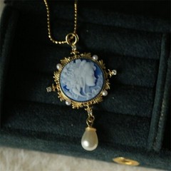 Antique style Cameo Pendant 925 Silver plated Vintage Necklace Estate Jewelry23