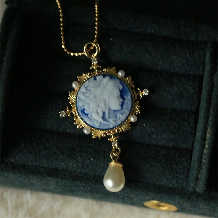 Antique style Cameo Pendant 925 Silver plated Vintage Necklace Estate Jewelry23