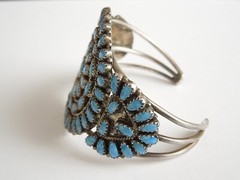 Bracelet 925 Sterling Silver Petit Denim Lapis Larry Moses Begay Zuni 1.3oz/1