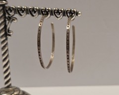 Unique Vintage Sterling Silver 45mm Hoop Earrings Signed Hoopea