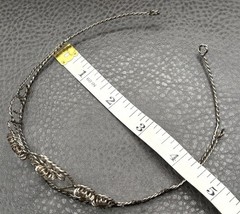 Vintage Spun Silver Tone Metal Flower Tiara Headdress Filigree Design