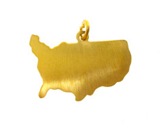 Charm JMS 12K Gold Fillled 48 United States Map Traditional USA