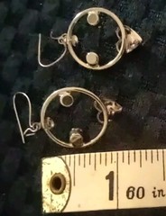 Vintage Round Wired Closer Heart Shape Simulated Blue Turquoise Earrings