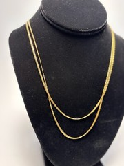 Necklace Long Multi Layer Chain Gold Tone Signed Interesting Large Clasp