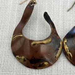 Vintage Copper Ral Rolph Andrea Ludden Pierced Earrings Cuffs Copper Brass