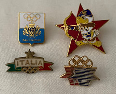 Mixed Lot 27 Vintage Lapel Pins Olympic 1984, Footix Fifa, Flags Games Cities