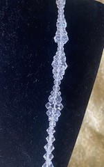 Vintage Clear Glass Bicones Beaded Necklace 26 Inches Heavy NICE!