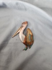 One Of A Kind Vintage Pelican Brooch Metal Recycled Yan’s Art Studio Beautiful