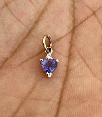 14KT White Gold Tanzanite & Diamond Small Pendant (G20)