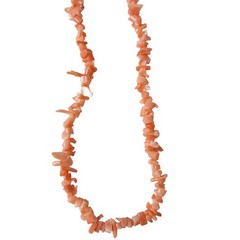Vintage Natural Coral Bead Necklace Pink Orange Irregular Shape Handmade