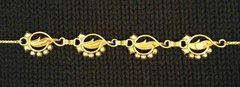 Womens Vintage Necklace Choker 16″ Gold Tone Red/Clear Rhinestone Stamp G.F 12K