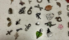 100 Assorted Vintage Charms Sterling and Others Lot