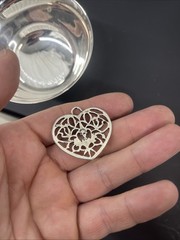 Pewter Heart Charm 5.5grams Pewter 1″ Pendant Metal Jewelry Design Hanging