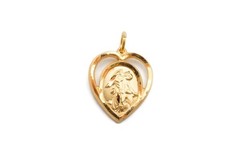 Vintage Gold Filled Guardian Angel Heart Pendant