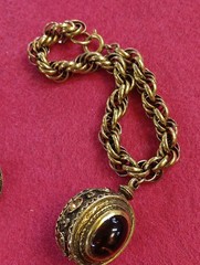 VTG Signed Benedikt NY Renaissance Revival Cabochon Pendants,Earrings, Bracelet