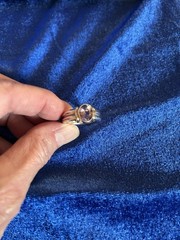 Vintage Sterling Silver Amethyst Wide Band Ring Size 7 3/4 13.4gms A Beauty!