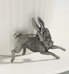 Vintage Look European Rabbit Brooch Pewter Tone New Fashion Jewelry
