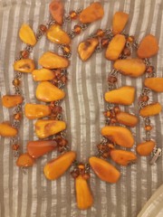 Vintage Natural Handmade Raw Amber Necklace Baltic Butterscotch Egg Yolk 75G 29″