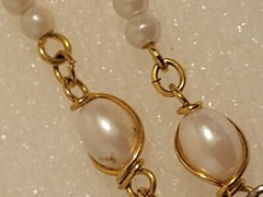 Trifari Goldtone and Faux Pearl Bracelet (1955-1969)