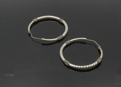 925 Sterling Silver Vintage Shiny Wrapped Swirl Hoop Earrings EG10130