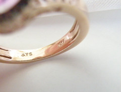 Rose Gold on Sterling Silve 925 Pink Topaz Doublet Chuck Clemency Ring 6