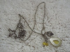 Yellow Cat’s Eye Glass Pendant Necklace (A41)