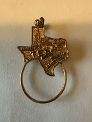 Vintage Beau Craft Sterling Silver Gold Plate “TEXAS STATE” charm holder