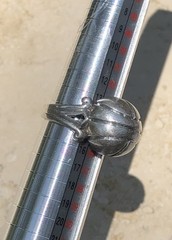 ✨🫧VINTAGE 925 STERLING SILVER MODERNIST Orb Ball STATEMENT Ring | ESTATE 🫧✨