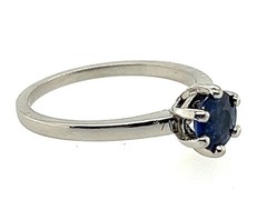 Deco Sapphire Engagement Ring Platinum Solitaire 1.00ct Antique Original 1920s