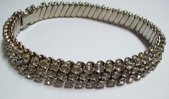 Glamorous Vintage Wide Three Row Rhinestone COLLAR Necklace