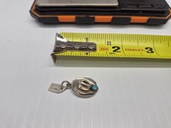 Sterling Silver Cowboy Hat Charm W/ Turquoise Stone | .925 1.8 Grams | Free Ship