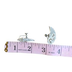 Vintage Sterling Silver Marcasite Kimler Daniel Screw Back Earrings SIGNED