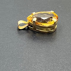 Imperial Gold Vintage 14K Gold Mexico Citrine Pear Teardrop Pendant (1.84g)