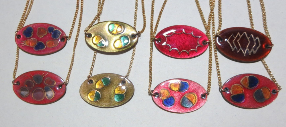 Vintage 1970/80’s “Jules Perrier” Artist Enamel Necklace/Bracelet lot of 8