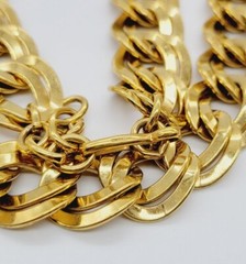 Napier Vintage High Powered Gold Tone DOUBLE Link Heavy Necklace 21 in Signed