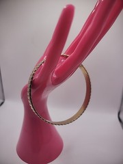Vintage Sperry Bracelet Bangle Gold Tone Ornate Ribbed Jewelry Costume