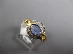 ESTATE .92CT DIAMOND & AAA TANZANITE 14KT YELLOW GOLD 3D OVAL & ROUND FUN RING